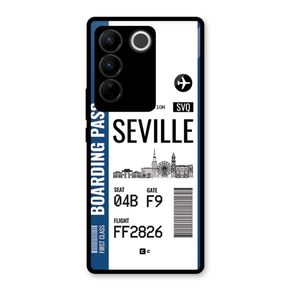 Seville Boarding Pass Glass Back Case for Vivo V27 Pro