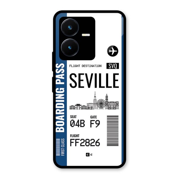 Seville Boarding Pass Glass Back Case for Vivo Y22