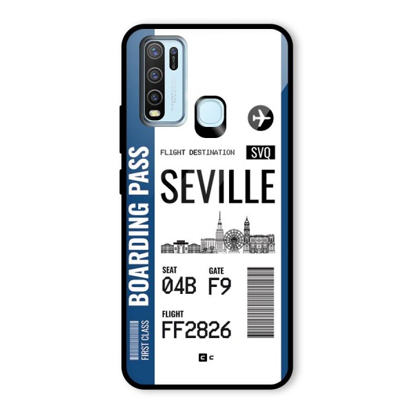 Seville Boarding Pass Glass Back Case for Vivo Y30