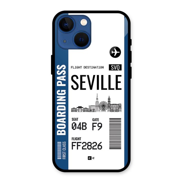 Seville Boarding Pass Glass Back Case for iPhone 13 Mini