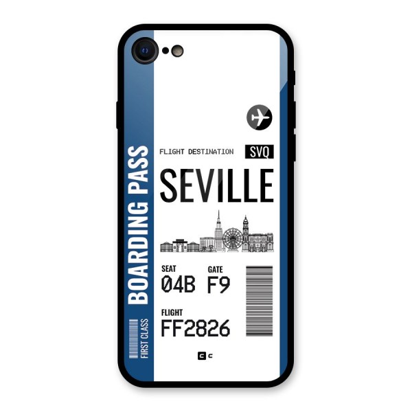 Seville Boarding Pass Glass Back Case for iPhone SE 2020