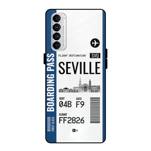 Seville Boarding Pass Metal Back Case for Oppo Reno4 Pro