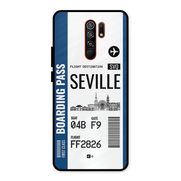 Seville Boarding Pass Metal Back Case for Redmi 9 Prime