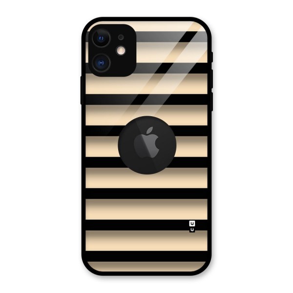 Shadow Stripes Glass Back Case for iPhone 11 Logo Cut