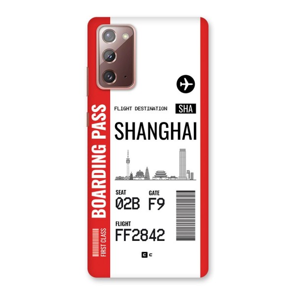 Shanghai Boarding Pass Back Case for Galaxy Note 20