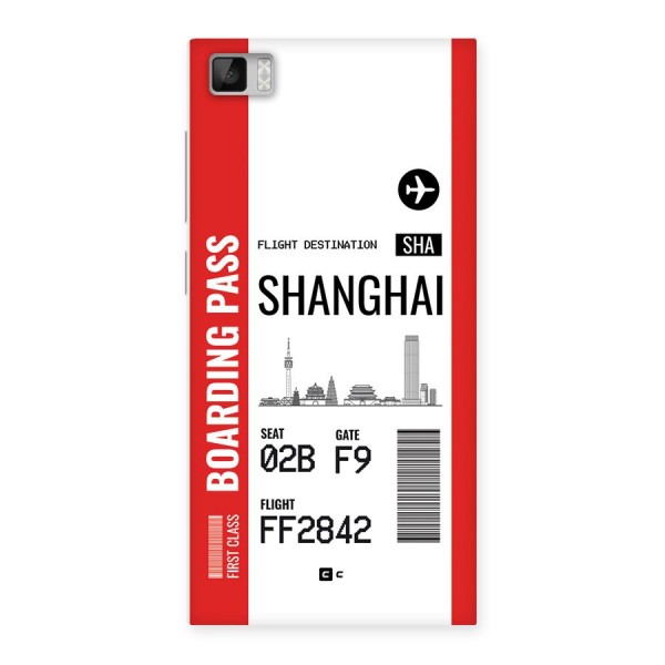 Shanghai Boarding Pass Back Case for Mi3