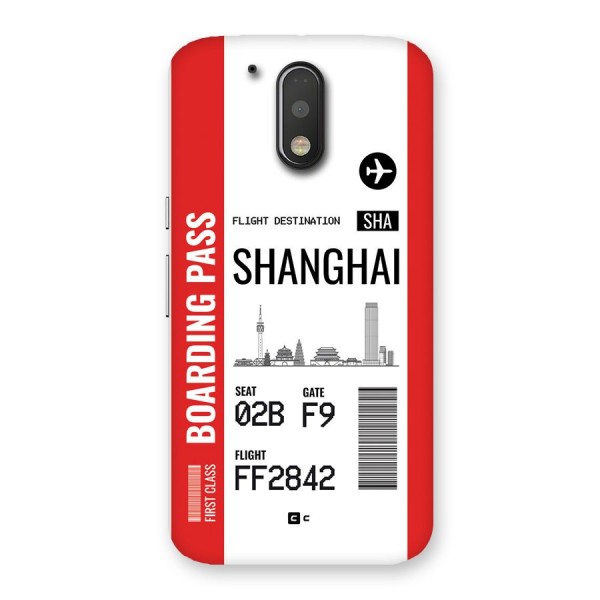 Shanghai Boarding Pass Back Case for Moto G4