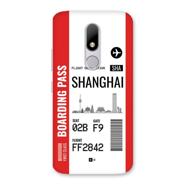 Shanghai Boarding Pass Back Case for Moto M