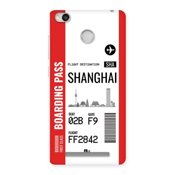 Shanghai Boarding Pass Back Case for Redmi 3S Prime