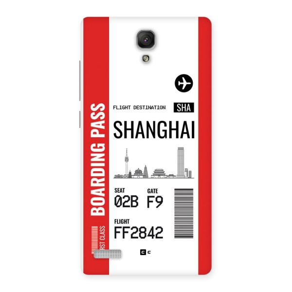 Shanghai Boarding Pass Back Case for Redmi Note