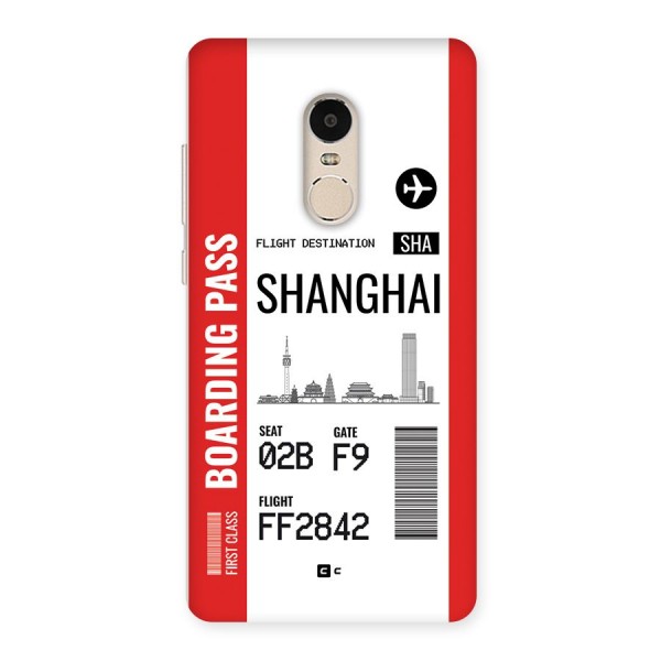 Shanghai Boarding Pass Back Case for Redmi Note 4