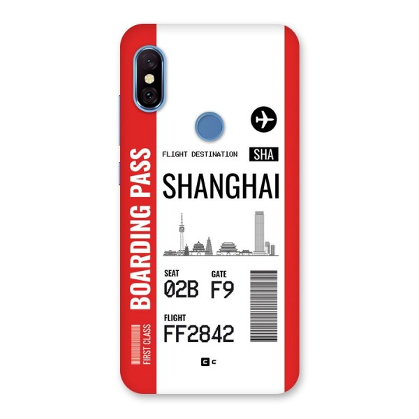 Shanghai Boarding Pass Back Case for Redmi Note 6 Pro