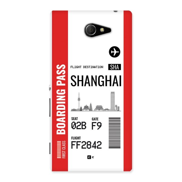 Shanghai Boarding Pass Back Case for Xperia M2