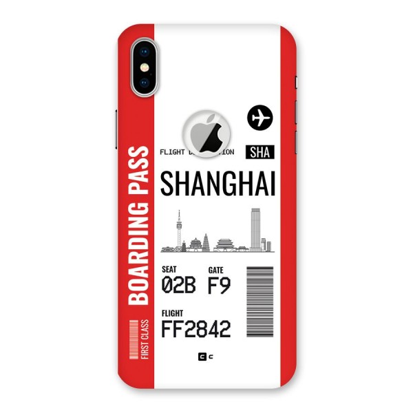 Shanghai Boarding Pass Back Case for iPhone XS Logo Cut