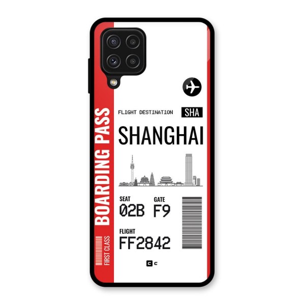 Shanghai Boarding Pass Glass Back Case for Galaxy A22 4G