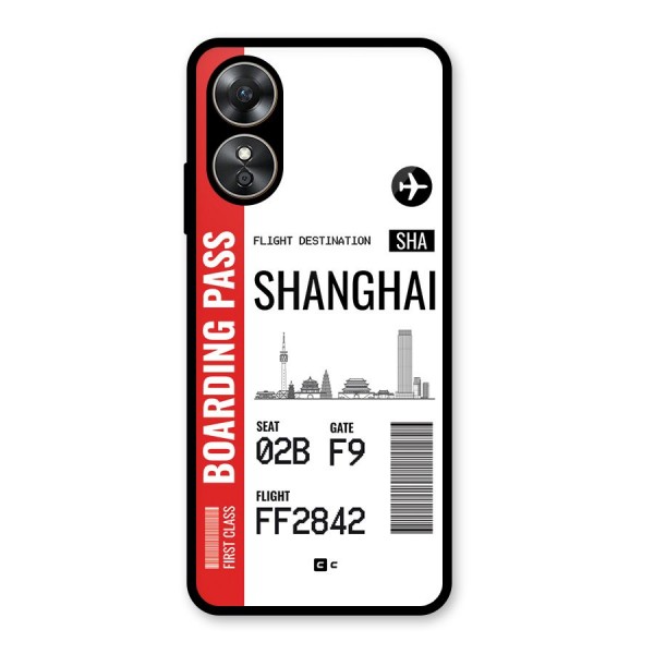 Shanghai Boarding Pass Glass Back Case for Oppo A17