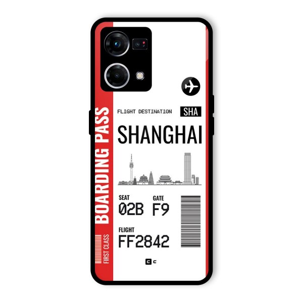 Shanghai Boarding Pass Glass Back Case for Oppo F21 Pro 4G