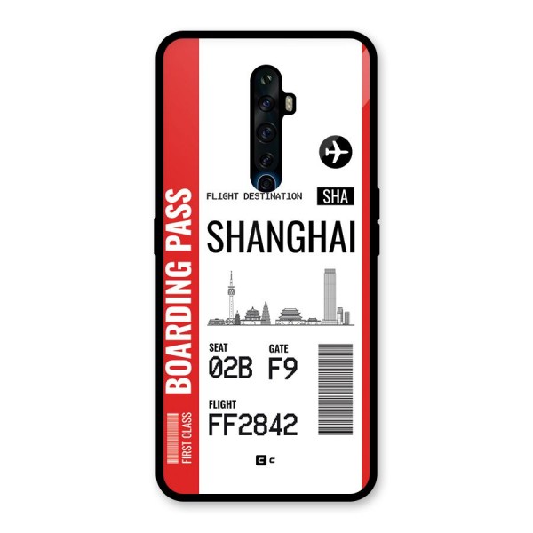 Shanghai Boarding Pass Glass Back Case for Oppo Reno2 F