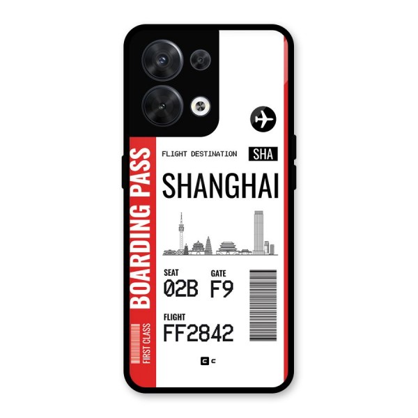 Shanghai Boarding Pass Glass Back Case for Oppo Reno8 5G