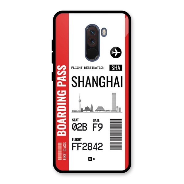 Shanghai Boarding Pass Glass Back Case for Poco F1