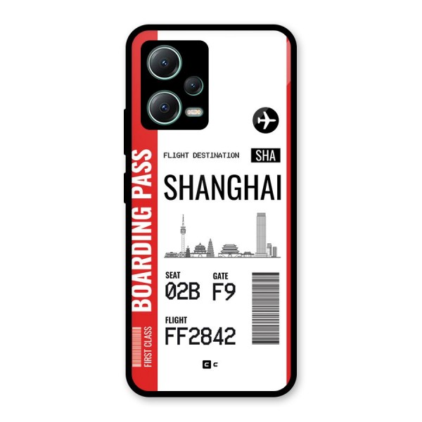 Shanghai Boarding Pass Glass Back Case for Poco X5