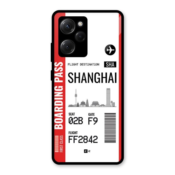 Shanghai Boarding Pass Glass Back Case for Poco X5 Pro