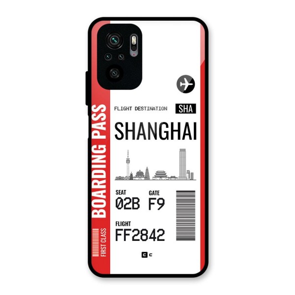 Shanghai Boarding Pass Glass Back Case for Redmi Note 10