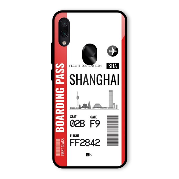Shanghai Boarding Pass Glass Back Case for Redmi Note 7S
