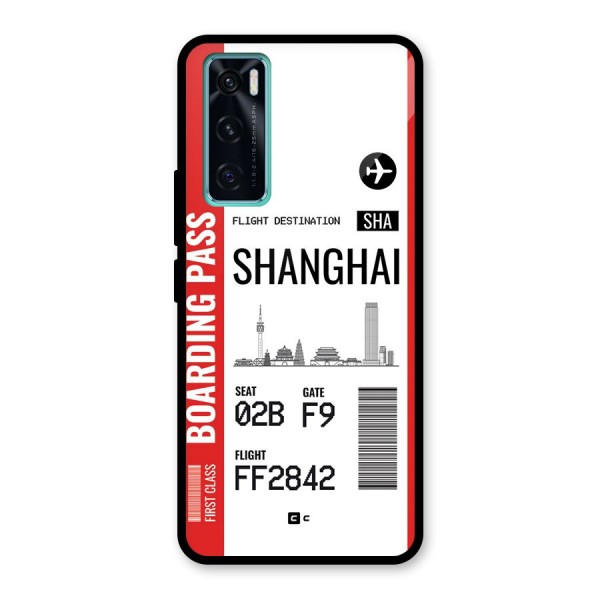 Shanghai Boarding Pass Glass Back Case for Vivo V20 SE