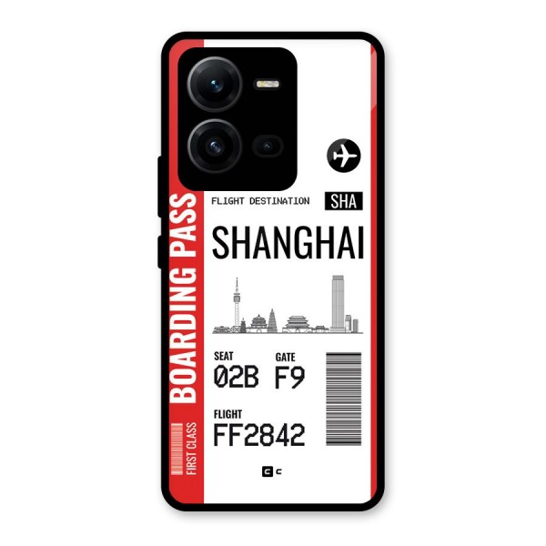 Shanghai Boarding Pass Glass Back Case for Vivo V25