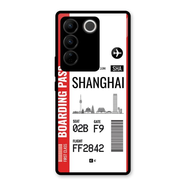 Shanghai Boarding Pass Glass Back Case for Vivo V27 Pro