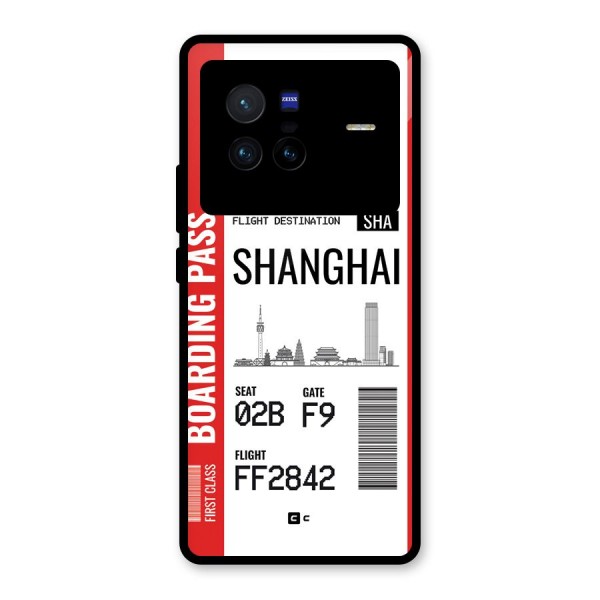 Shanghai Boarding Pass Glass Back Case for Vivo X80