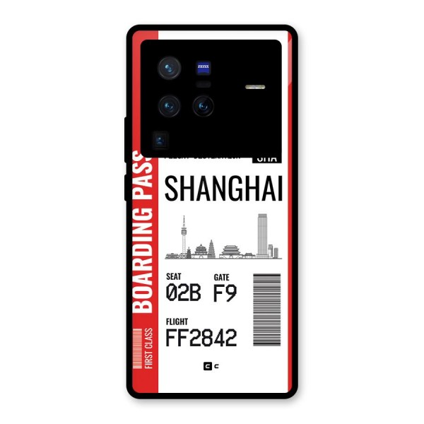 Shanghai Boarding Pass Glass Back Case for Vivo X80 Pro
