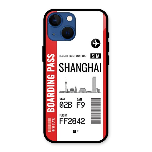 Shanghai Boarding Pass Glass Back Case for iPhone 13 Mini