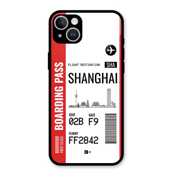 Shanghai Boarding Pass Glass Back Case for iPhone 14 Plus