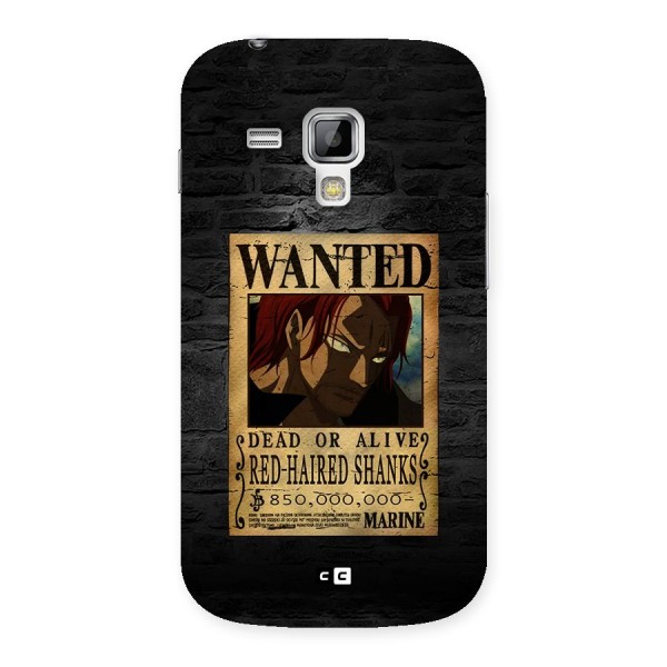 Shanks Wanted Back Case for Galaxy S Duos