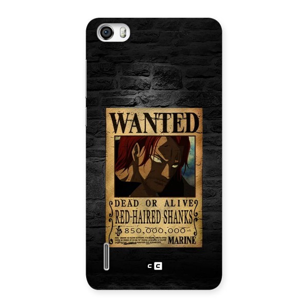 Shanks Wanted Back Case for Honor 6