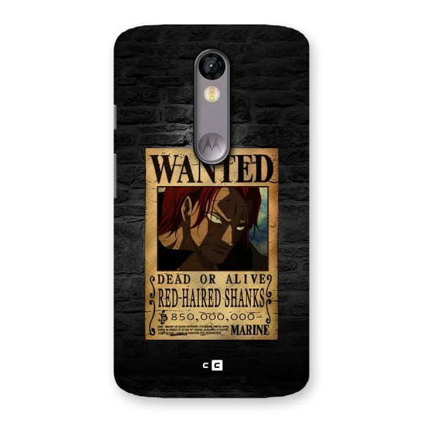 Shanks Wanted Back Case for Moto X Force