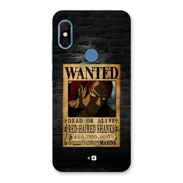 Shanks Wanted Back Case for Redmi Note 6 Pro