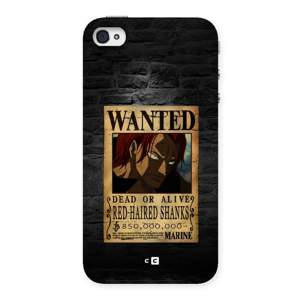 Shanks Wanted Back Case for iPhone 4 4s