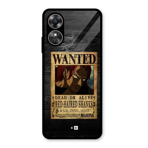 Shanks Wanted Glass Back Case for Oppo A17