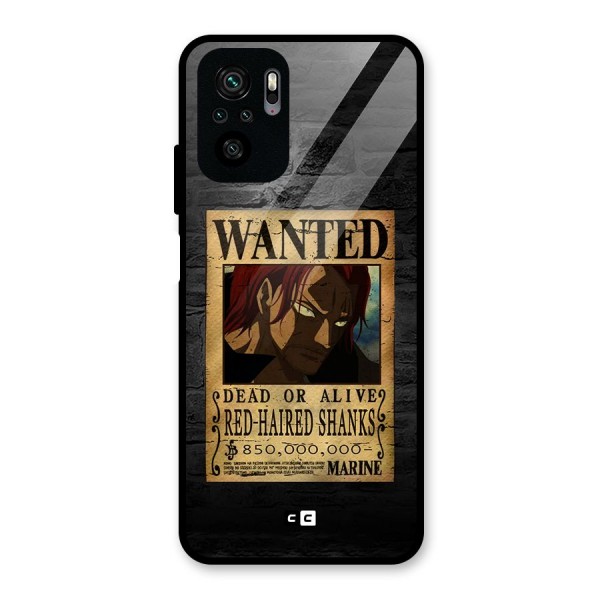 Shanks Wanted Glass Back Case for Redmi Note 10