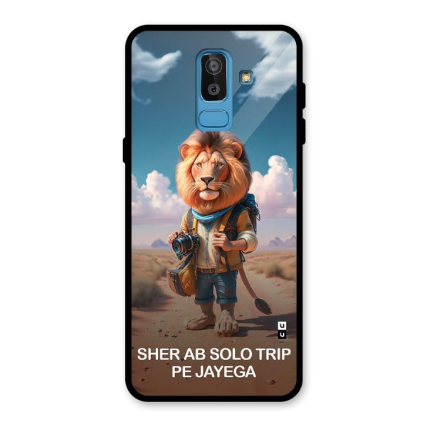 Sher Solo Trip Glass Back Case for Galaxy J8