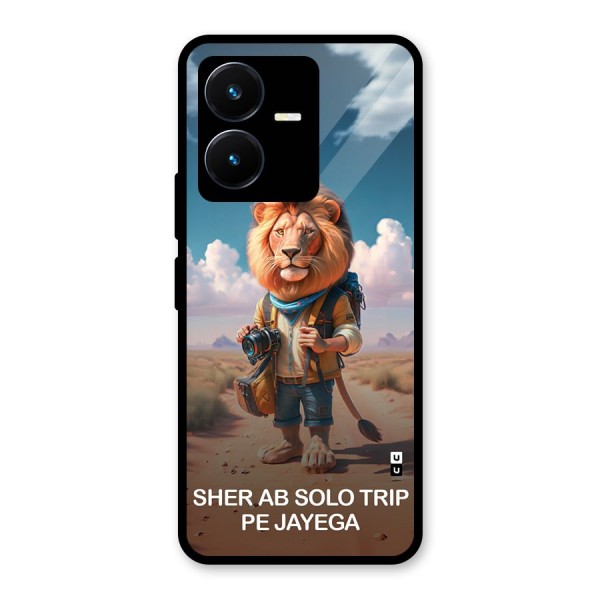 Sher Solo Trip Glass Back Case for Vivo Y22