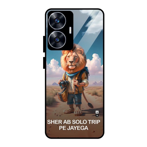 Sher Solo Trip Glass Back Case for realme C55