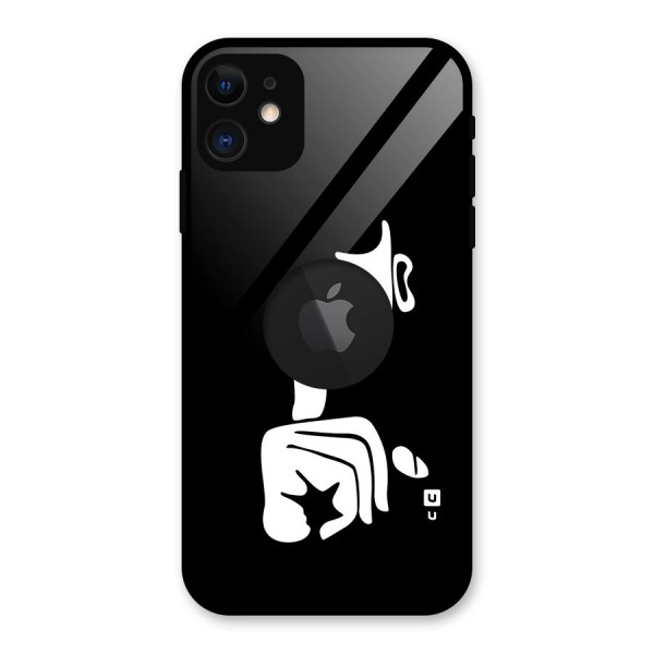 Shhh Art Glass Back Case for iPhone 11 Logo Cut