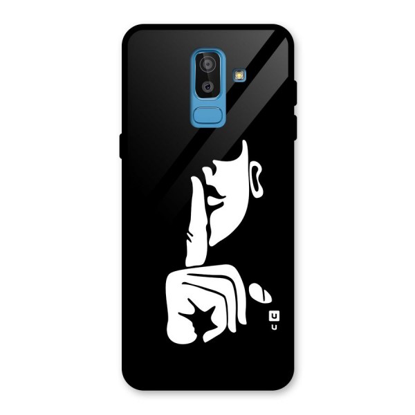 Shhh Art Glass Back Case for Galaxy J8