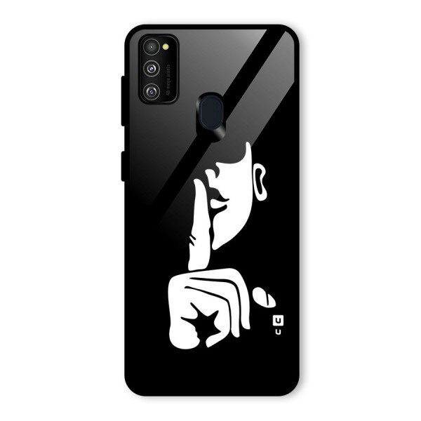 Shhh Art Glass Back Case for Galaxy M21