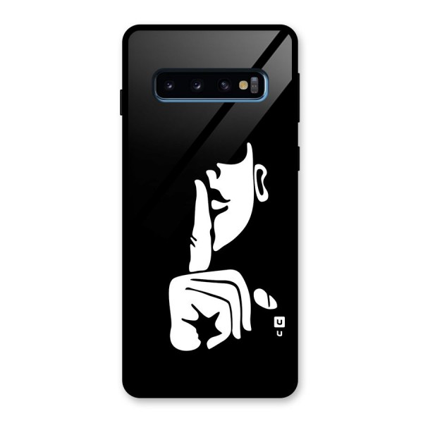 Shhh Art Glass Back Case for Galaxy S10