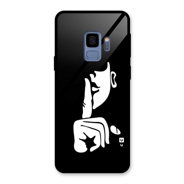 Shhh Art Glass Back Case for Galaxy S9